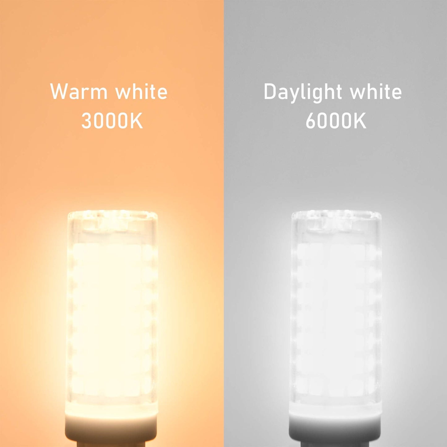 Comzler G9 Led Bulb 6W Soft White 3000K, 60W Halogen Equivalent, Ceramic Base, Non-Dimmable, Pack Of 6