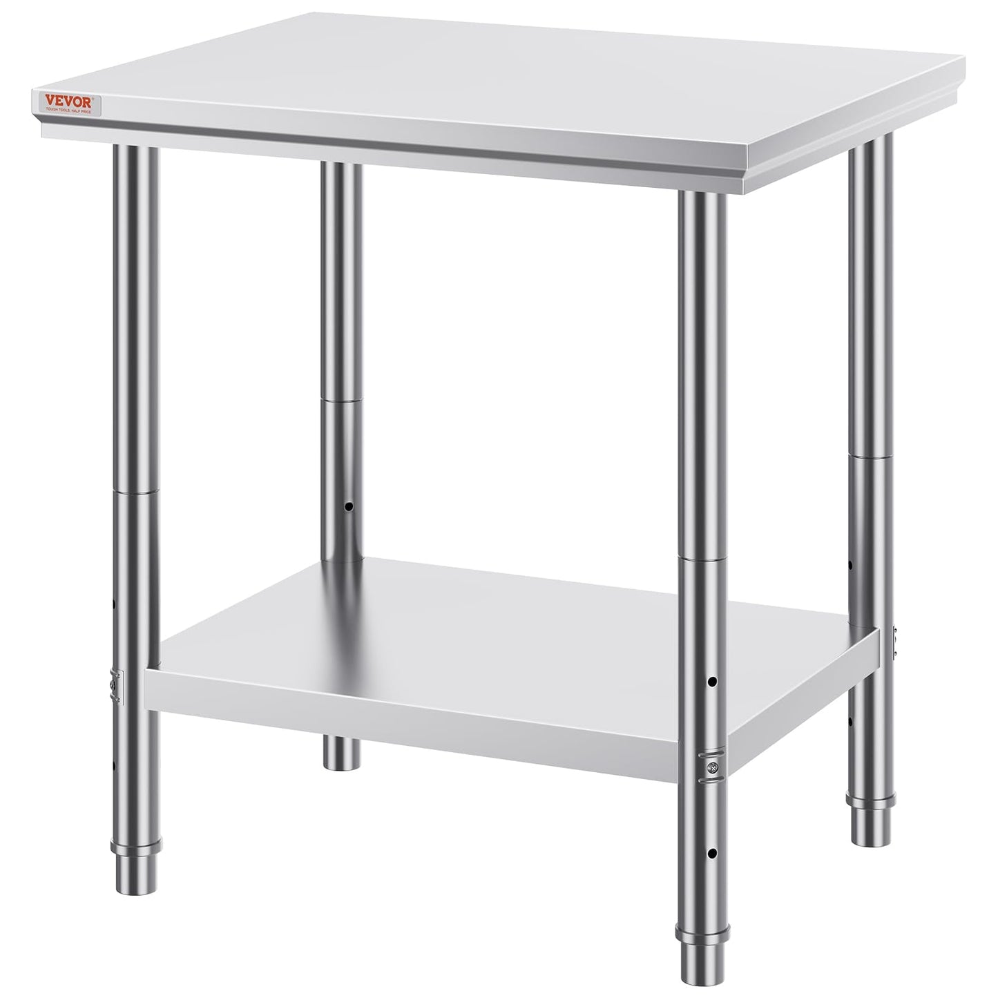 Mophorn Commercial Worktable & Workstation 24 x 30 x 32 Inch Stainless Steel Work Table Heavy Duty Commercial Food Prep Work Table for Home, Kitchen, Restaurant Metal Prep Table with Adjustable Feet