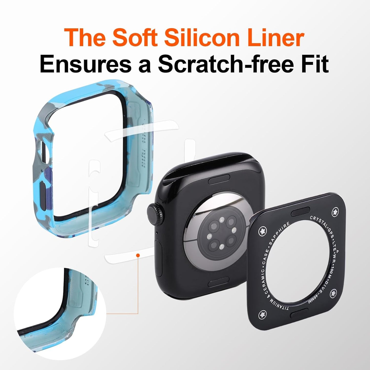 3 in 1 for Apple Watch Screen Protector Series 11/10 46mm Accessories, Ultra Thin Lightweight Aluminum Case Built-in Tempered Glass Film, Front and Back Bumper Cover for Women Men