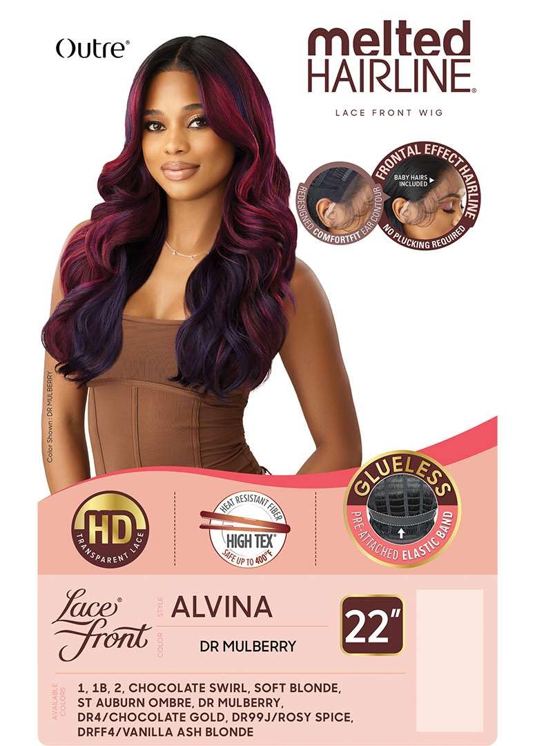 Outre Lace Front Wig - Melted Hairline - Alvina (OFF BLACK 1B)