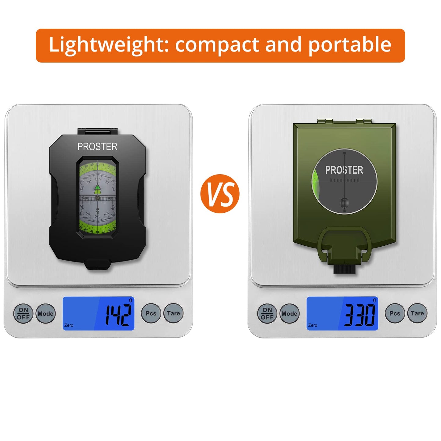 Proster Ip54 Hiking Compass Professional Military Compass Aluminum Alloy Camping Compass Waterproof With Sighting Clinometer