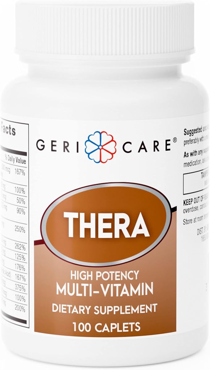 GeriCare Thera High Potency Multivitamin Caplets, Nutritional Supplement, 100 Count (Pack of 1)