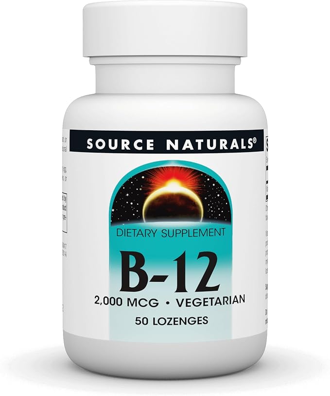 Source Naturals Vitamin B-12, 2000 mcg Supports Energy Production - 50 Lozenges