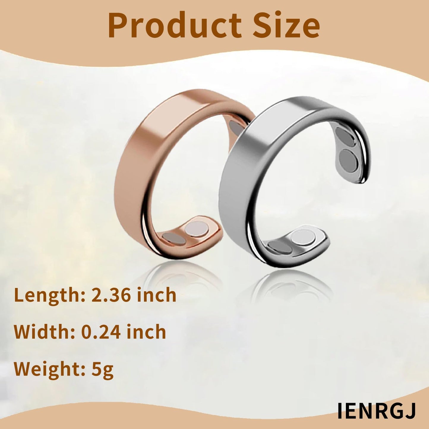 IENRGJ Magnetic Rings for Women, Snorno Anti Snore Ring, Auvulis Migraine Ring, Fatigue Relief Sleep (3pcs)