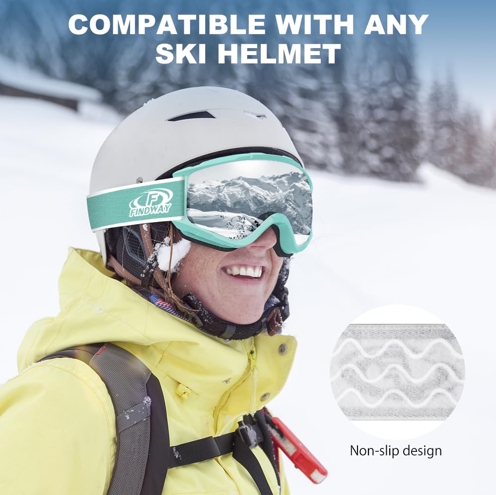 findway Ski Goggles OTG - Over Glasses Snow/Snowboard Goggles for Men, Women & Youth