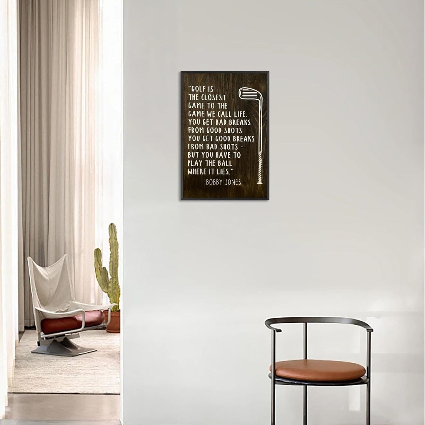 Golf Inspirational Quote Poster Classic Positive Quotes Pictures Wall Art Funny Life Lessons Saying Themed Prints Painting For Living Room Bedroom Office Wall Decor 24x36in Framed