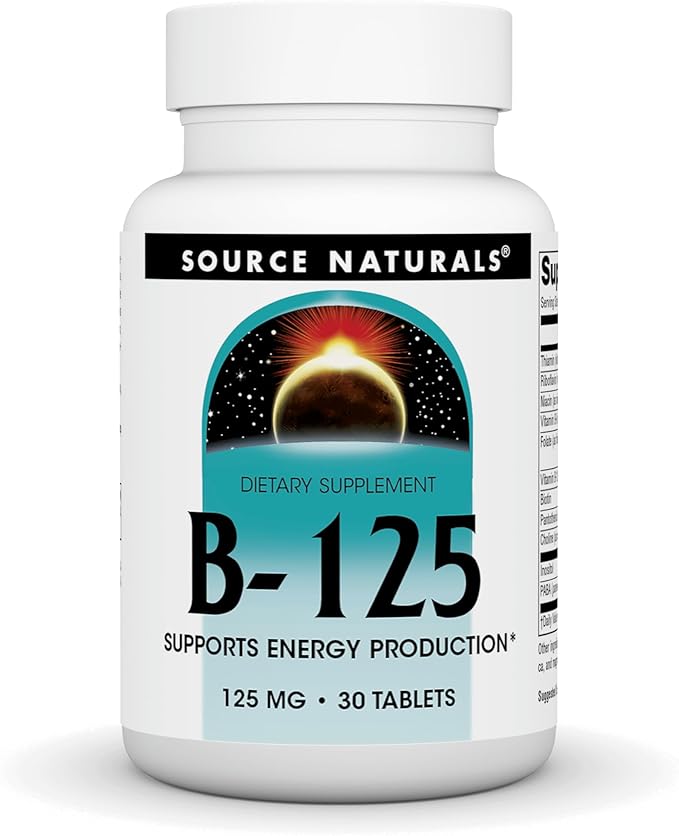 Source Naturals B-125, 125 mg B-Vitamins for Energy Production Support - 30 Tablets