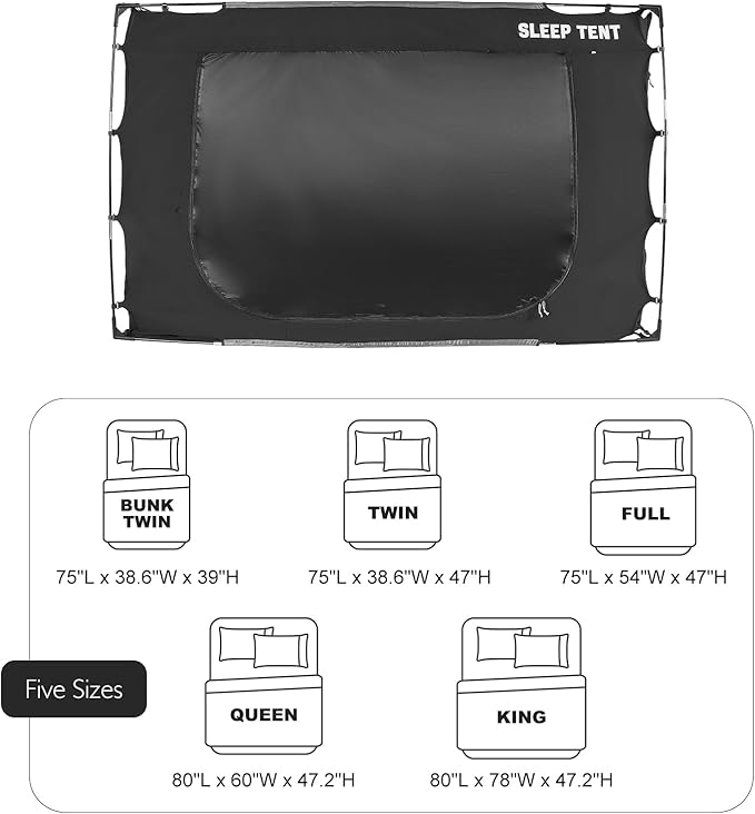 Bed Tent Canopy Twin Size for Adult and Kids Portable Dream Tent Indoor Sleeping Tents 98% Blackout,Breathable Privacy Space on Bed with Three Doors (Mattress Not Included)