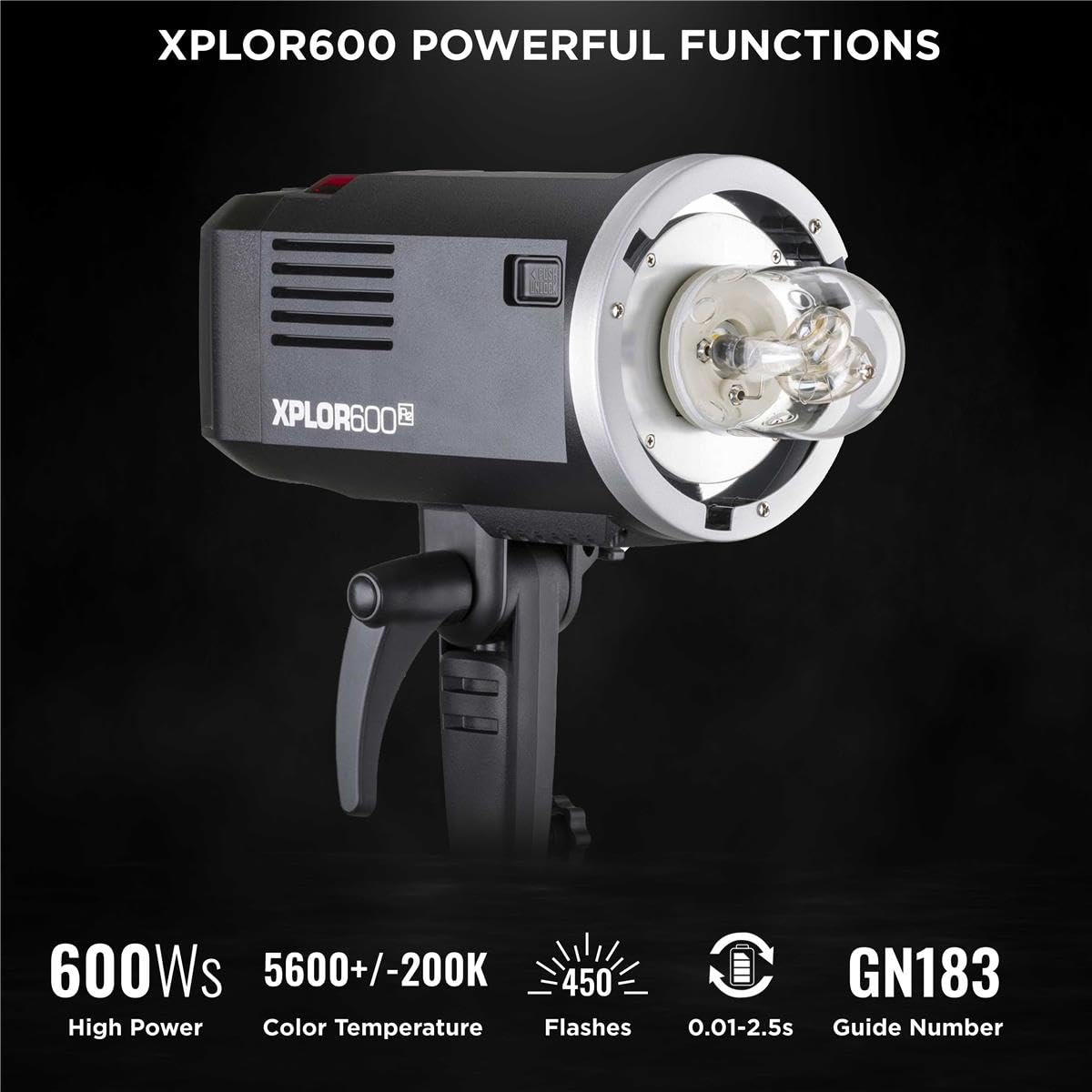 Flashpoint Xplor 600 Hss Outdoor Battery Powered Studio Flash Strobe Monolight W/Built-In R2 2.4Ghz Radio Remote System, Bowens