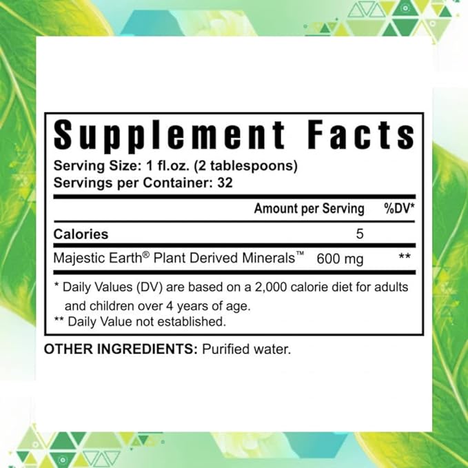Youngevity Plant Derived Liquid Minerals - 77+ Natural Unaltered Trace Minerals - 19,000mg Plant Mineral Solids - Colloidal Form Humic Shale - (32 oz Pack of 2)