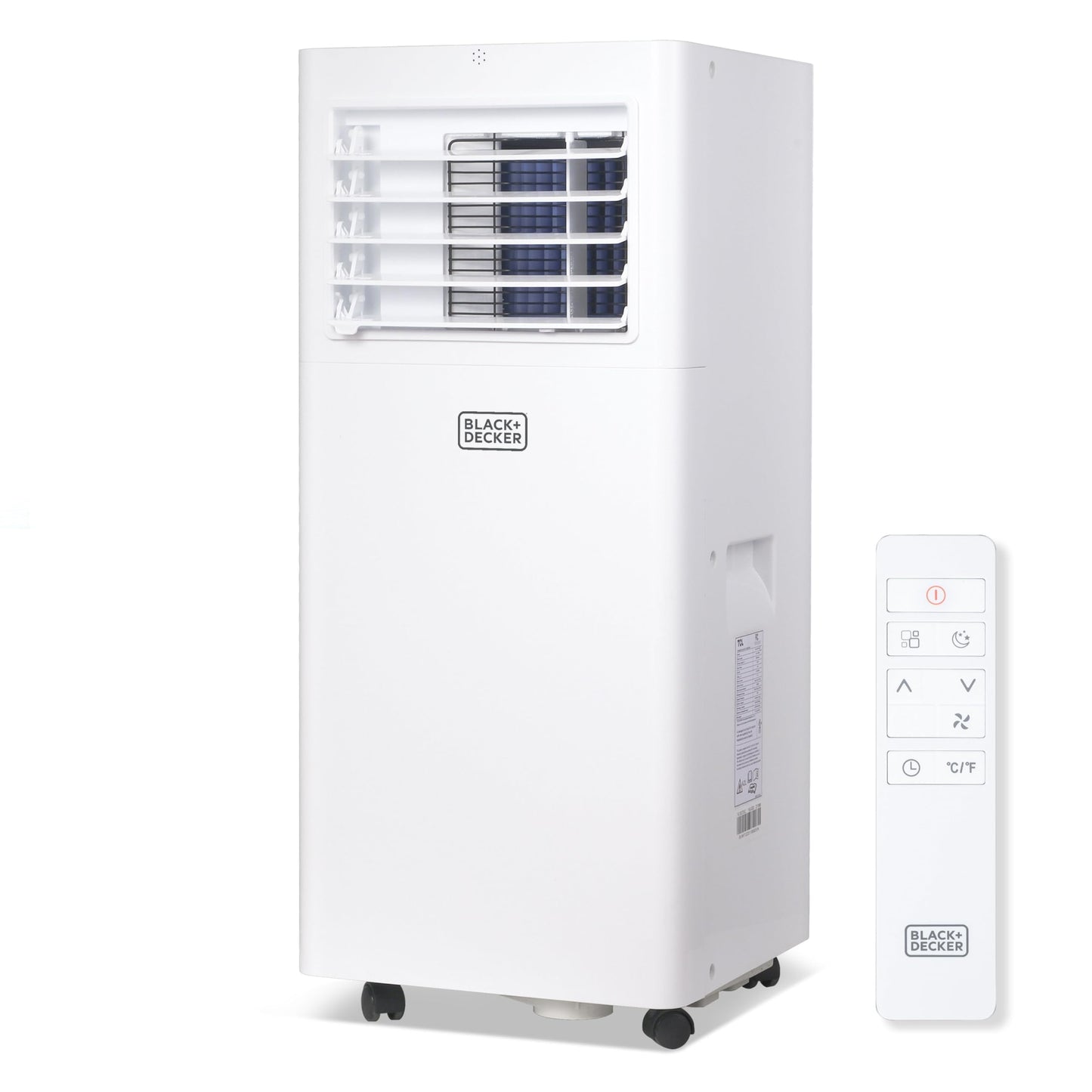 BLACK+DECKER Portable Air Conditioner 8,500 BTU for Rooms Up to 350 Sq. Ft., White, Model BPACT05SM, Full Function Remote Control
