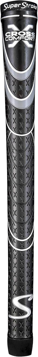 SuperStroke Cross Comfort Golf Club Grip | Soft & Tacky Polyurethane That Boosts Traction | X-Style Surface & Non-Slip | Swing Faster & Square The Clubface More Naturally