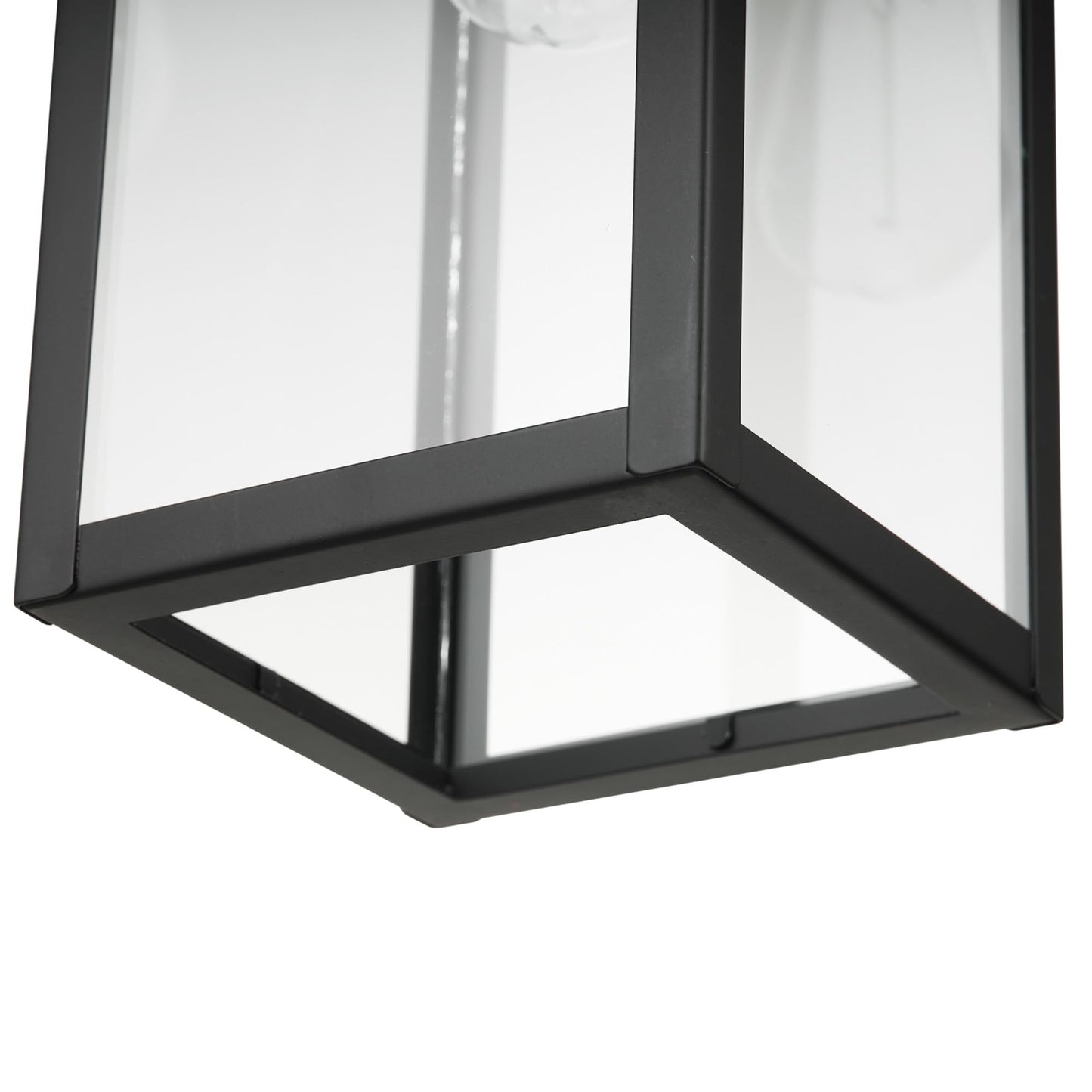 Globe Electric 44773 Outdoor Pendant Light, Matte Black Metal, Clear Glass Shade, E26 Base, Modern Vintage Design