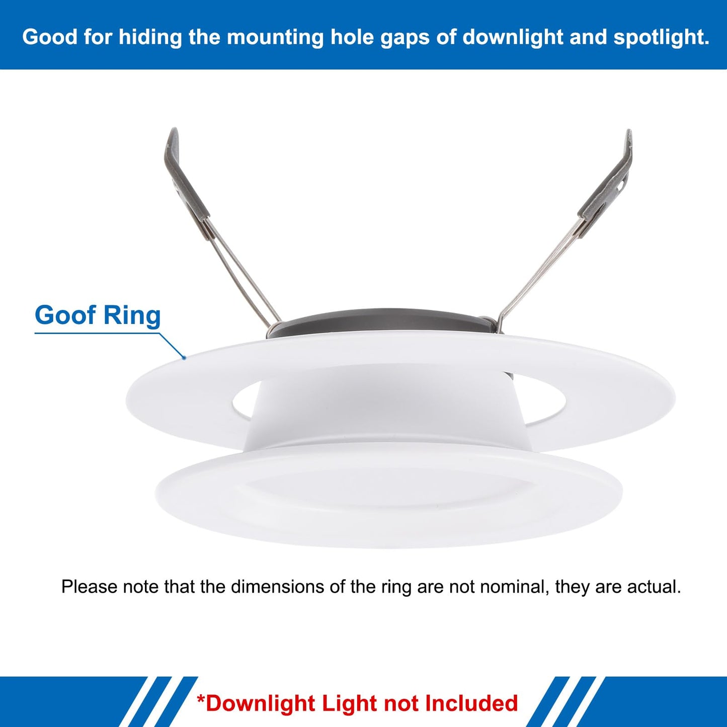Patikil 4.13 Id 5.31 Od Light Trim Ring  White Goof Ring Matte Circular Light Cover Lighting Fixture For Ceiling Wall Recessed Can Downlights