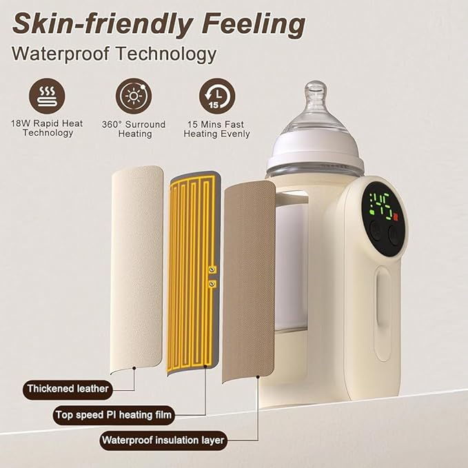 Portable Milk Heater for Babies 8000 mAh USB Baby Bottle Warmer for Different Bottle Shapes