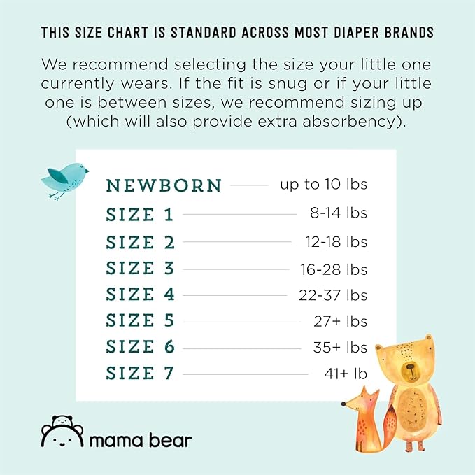 Amazon Brand - Mama Bear Gentle Touch Diapers, Size 1, 50 Count