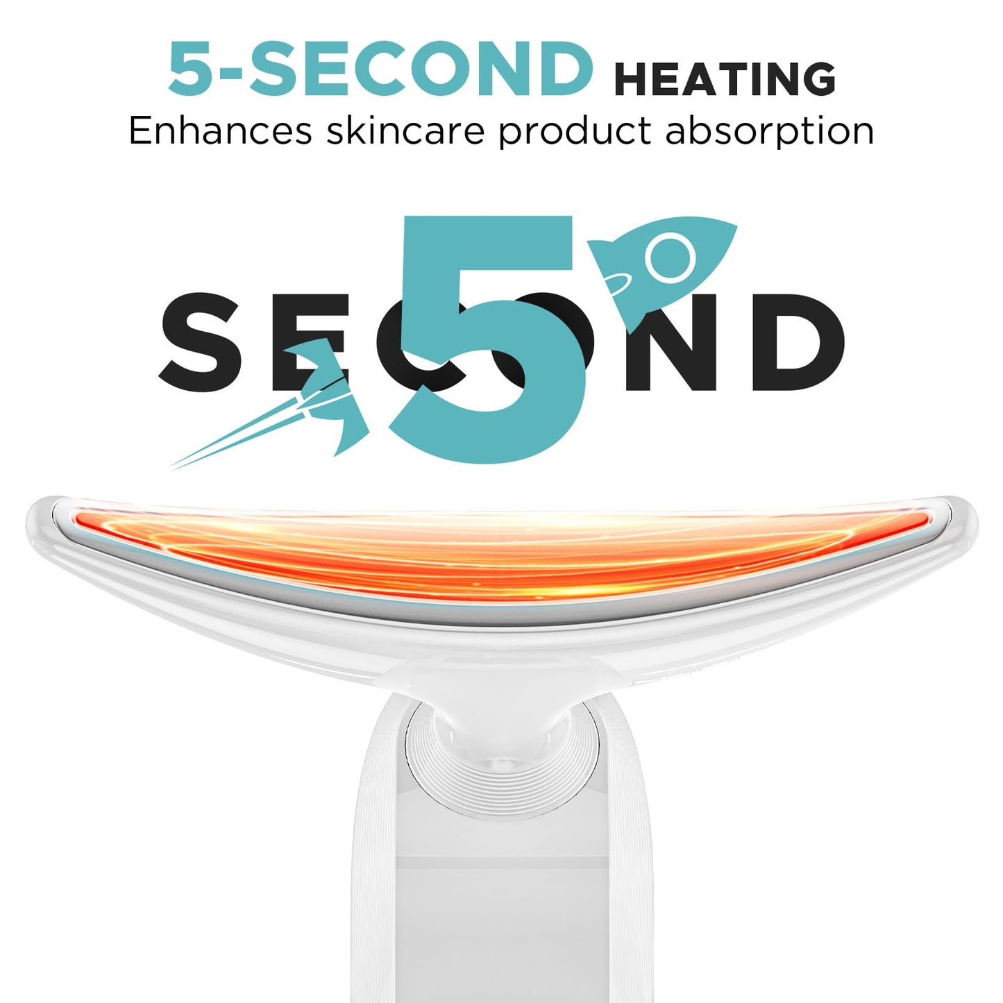 Facial Neck Massager Portable Charging Dock - 3 Heat Settings, Vibrating Face Massage, 9-Color LED Light & 72Hrs Battery | Home