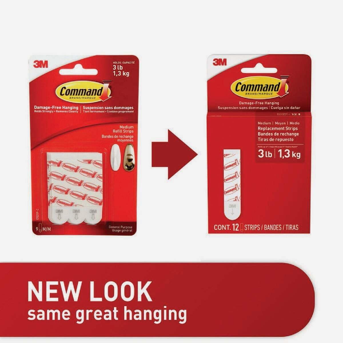 Command Medium Refill Strips [Removable]: 12-Pack (White) / 12-Pack