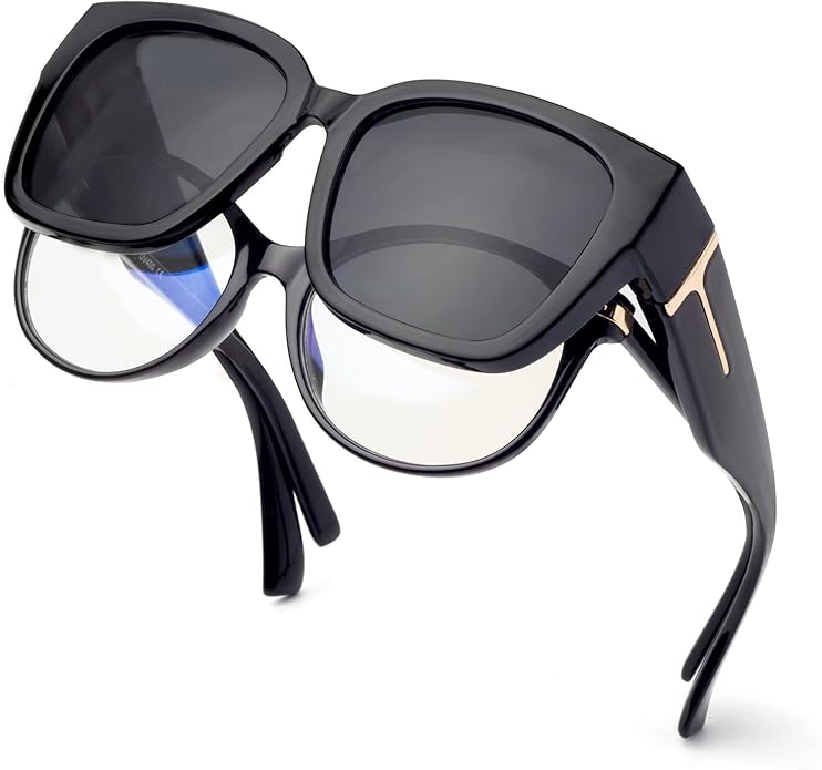 Face Shadow Polarized Sunglasses Over Glasses Women Fit Over Glasses Sunglasses Square UV Protection Lightweight