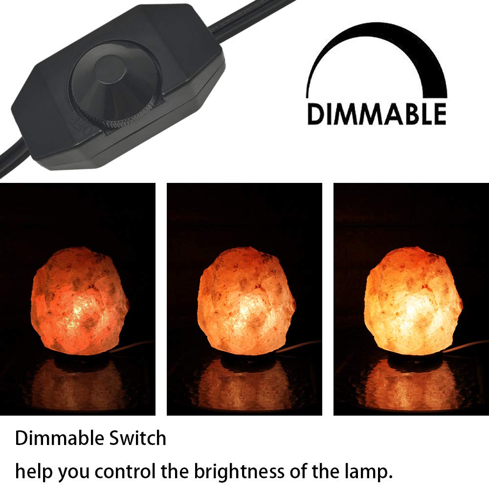 New Orange Heart Himalayan Salt Lamp Cord With Dimmer Switch And Bulbs  6Ft Original Replacement Cord With Base Assembly 3.35 Inches  6-Pack 15 Watt E12 Halogen Salt Lamp Bulbs For Salt Rock Lamp