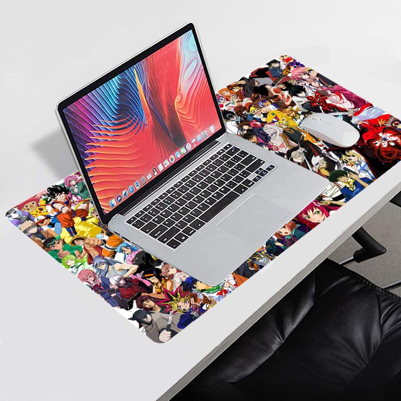 KINPLE Extended Large Gaming Mouse Pad, Full Desk Keyboard Mouse Pad, XXL Bigmouse Pad with Anime, Waterproof and Anti-Skid for Office Desk Decor (31.5×11.8×0.1 inch)