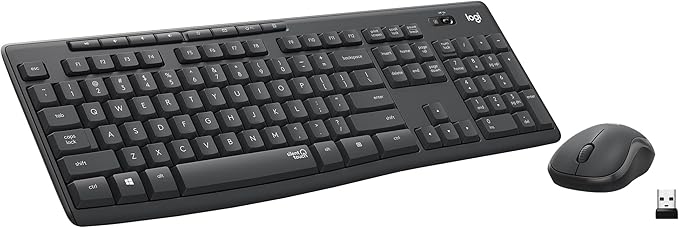 Logitech MK295 Wireless Mouse & Keyboard Combo with SilentTouch Technology, Full Numpad, Advanced Optical Tracking, Lag-Fr...