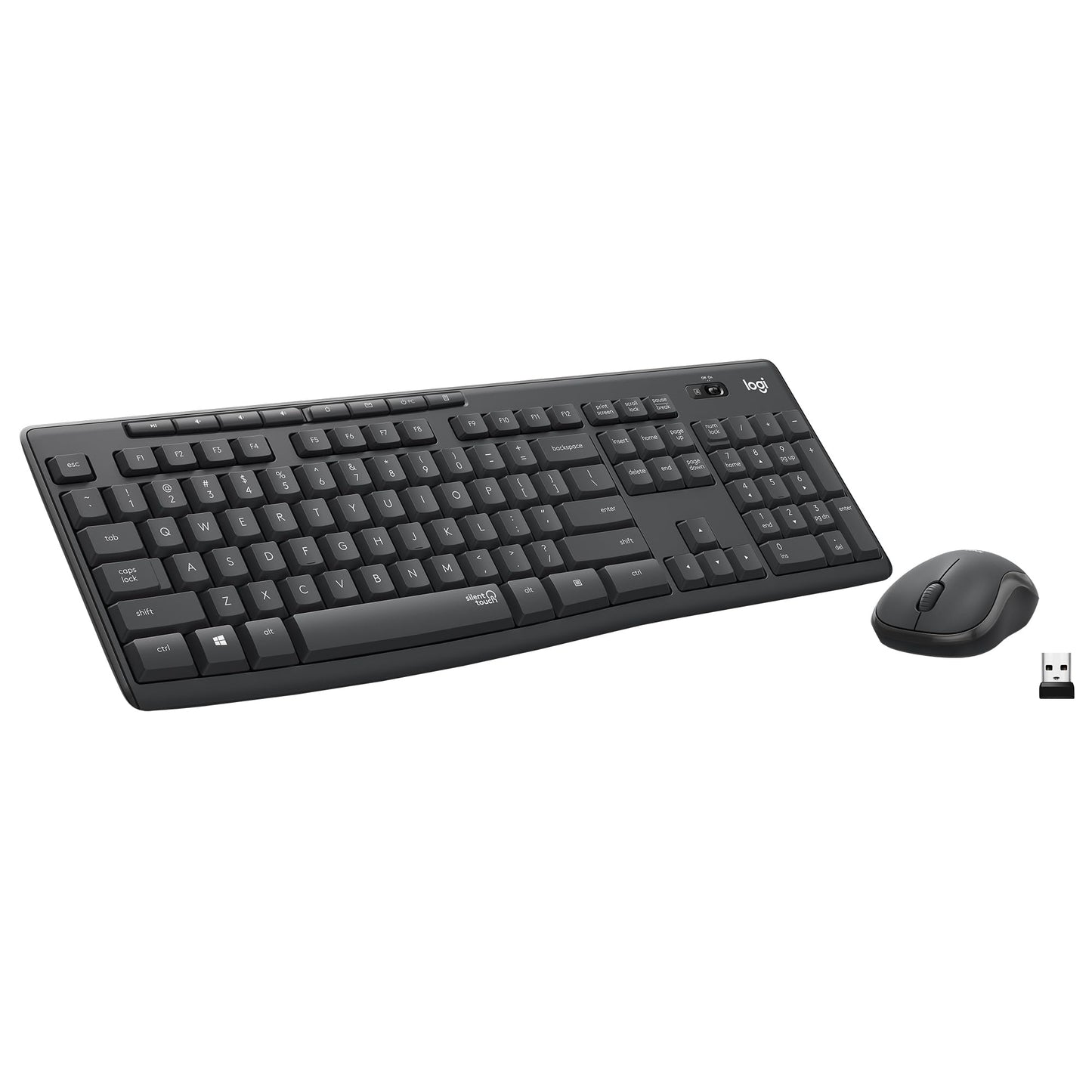 Logitech Mk295 Wireless Mouse & Keyboard Combo With Silenttouch Technology, Full Numpad, Advanced Optical Tracking, Lag-Free Wir