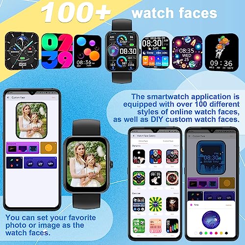 PTHTECHUS Smart Watch for Kids, 1.83" Fitness Tracker Smartwatch for Young with Heart Rate/Sleep Monitor 37 Sports Modes C...