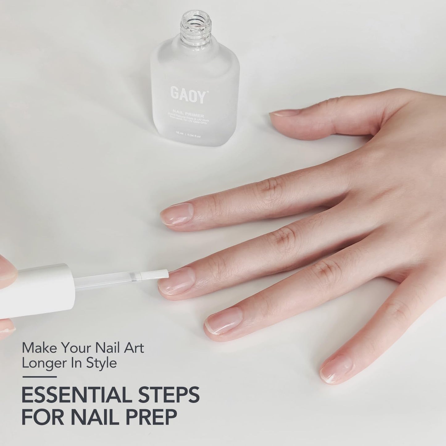 GAOY Nail Primer, 16ml Acid-Free Natural Nail Prep Bond Primer, Air Dry for Acrylic and Gel Polish