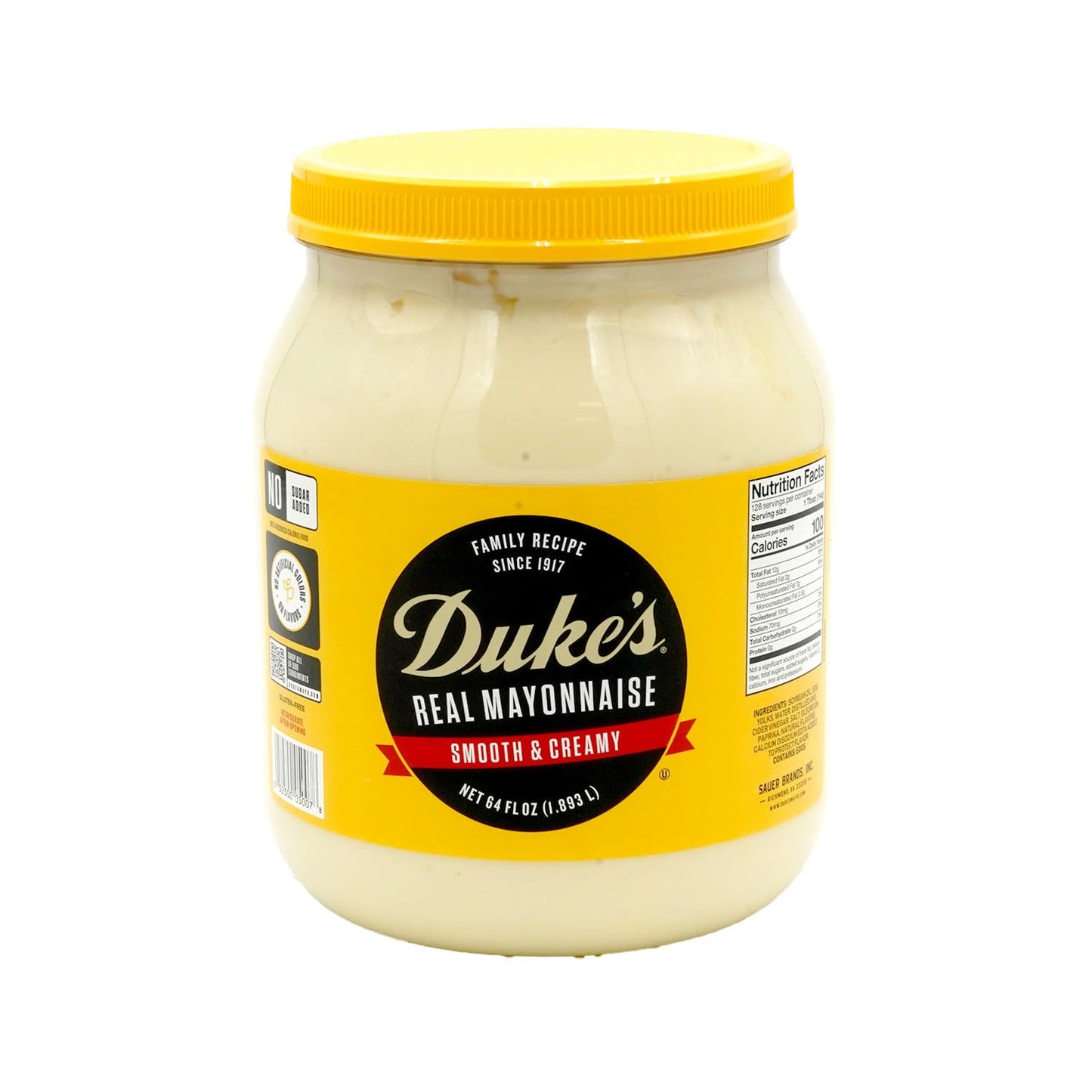 DUKE'S Real Mayonnaise - Original Smooth & Creamy, 64 Ounce Jar, Pack of 1