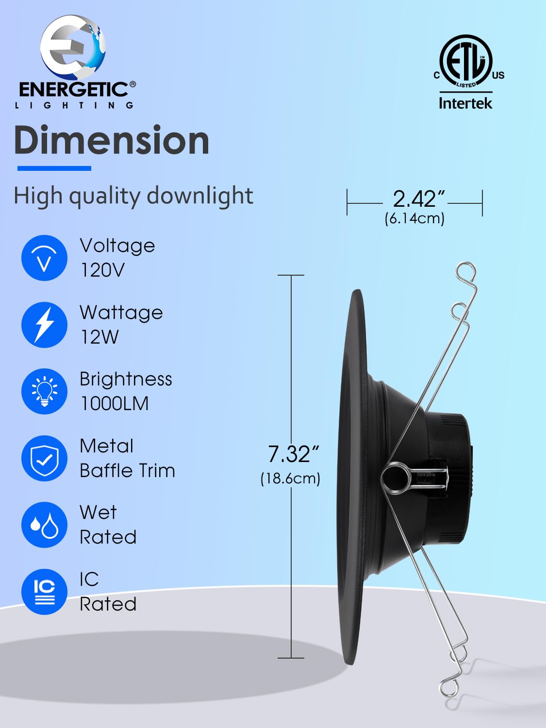 2 Pack 5/6 Inch 5Cct Black Led Recessed Lighting Retrofit  2700K/3000K/4000K/5000K/6500K Selectable  Dimmable Can Lights With Baffle Trim  12W=150W  High Brightness 1000Lm  Wet Rated  Etl Certified