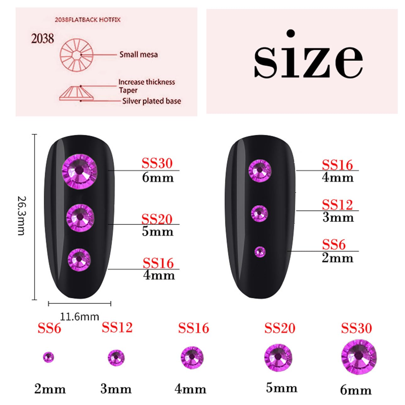 720 Pcs SS30 6mm Flatback Rhinestones for Nails Art Crafts Glitter Round Shine Gems AB Crystals DIY Clothes Shoes (Light Pink AB
