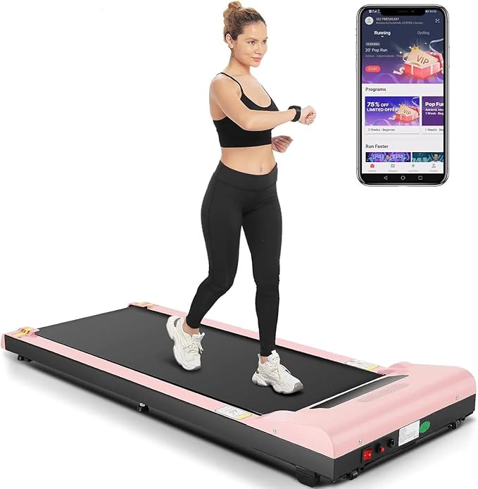 Walking Pad Under Desk, Funmily 2.5hp Small Treadmill for Home/Office, 2025 Upgrade 3-in-1 Mini Treadmill with App, Remote...