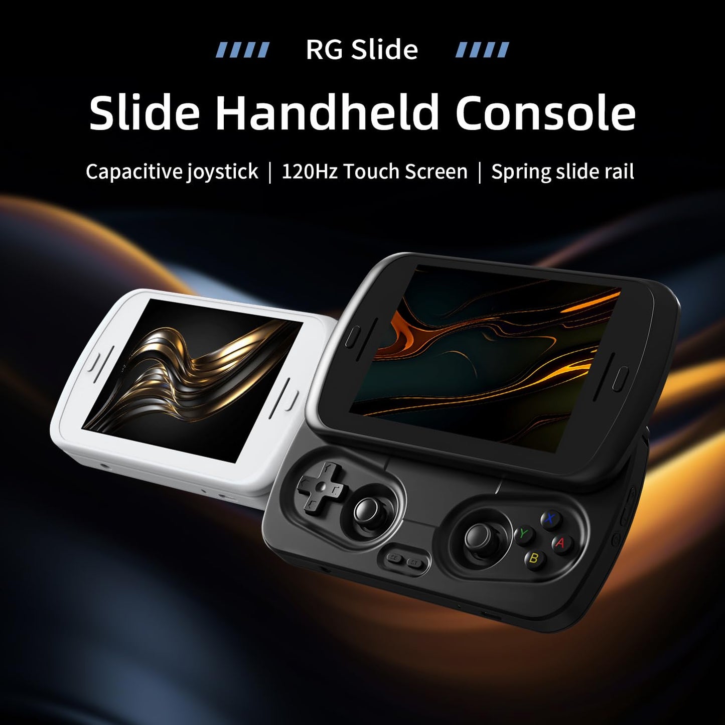 RG Slide Retro Handheld Game Console , 4.7-inch LTPS in-Cell Screen Capacitive Joystick Android 13 System Support AI Assistant 5G WiFi Bluetooth 5.0 NO Game Card(Black)