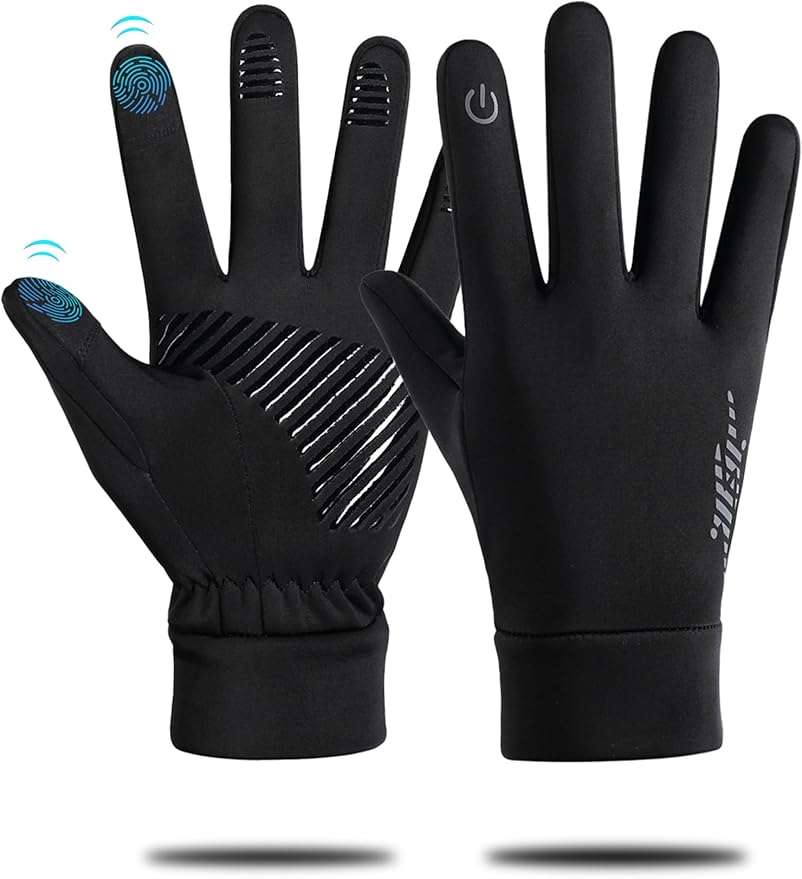 KEJIKO Winter Gloves Men Women - Thermal Windproof Running Touch Screen Gloves, Unisex Warm Anti-Slip Lined Cold Weather G...