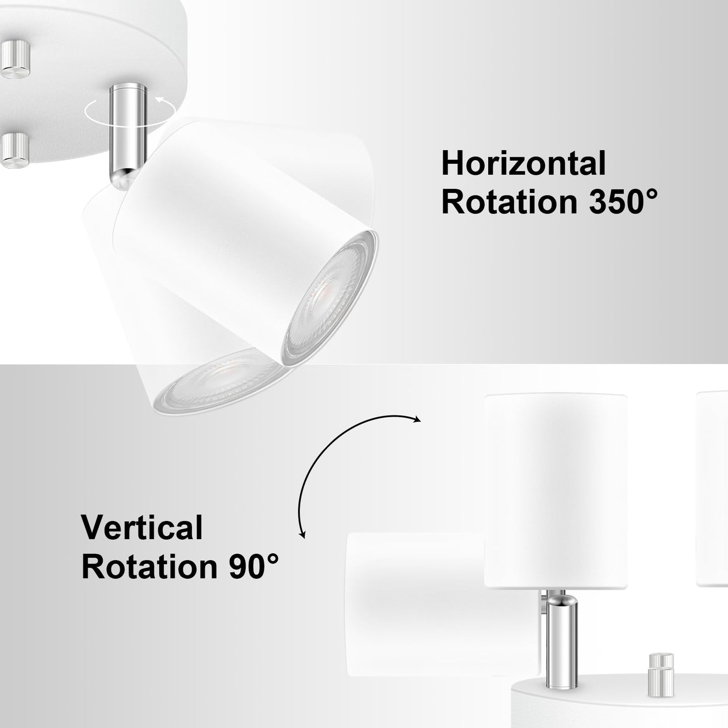 2 Light Track Lighting Fixtures Ceiling  Matte White Round Directional Ceiling Spotlight  Gu10 Flush Mount Track Fixture  Flexibly Rotatable Light Head For Kitchen/Living Room  Bulb Not Included
