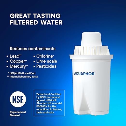 AQUAPHOR Opal 12 Cup Premium Water Filter Pitcher White, includes 1 x B15 Filter. Countertop Design, with Easy Fill flip top lid, Reduces limescale & Chlorine