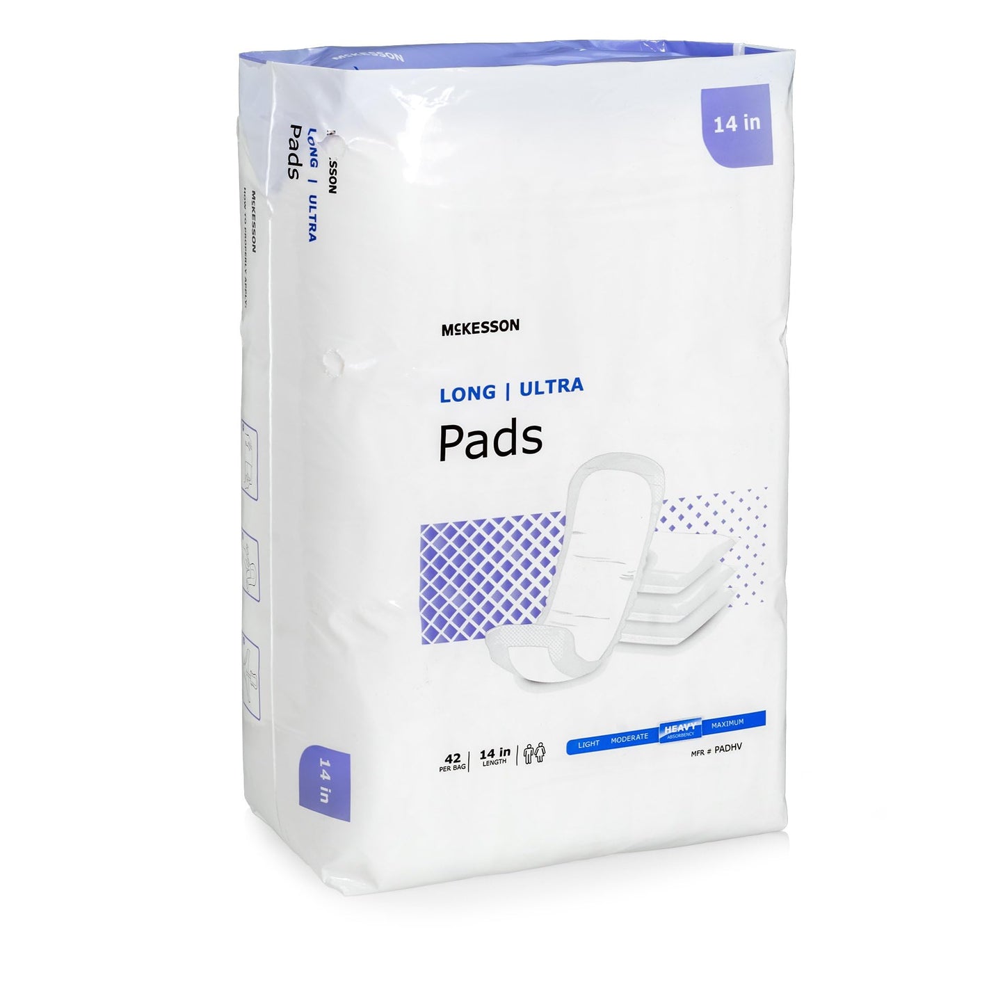 McKesson Ultra Pads for Women, Incontinence, Heavy Absorbency, 14 in, 42 Count, 4 Packs, 168 Total
