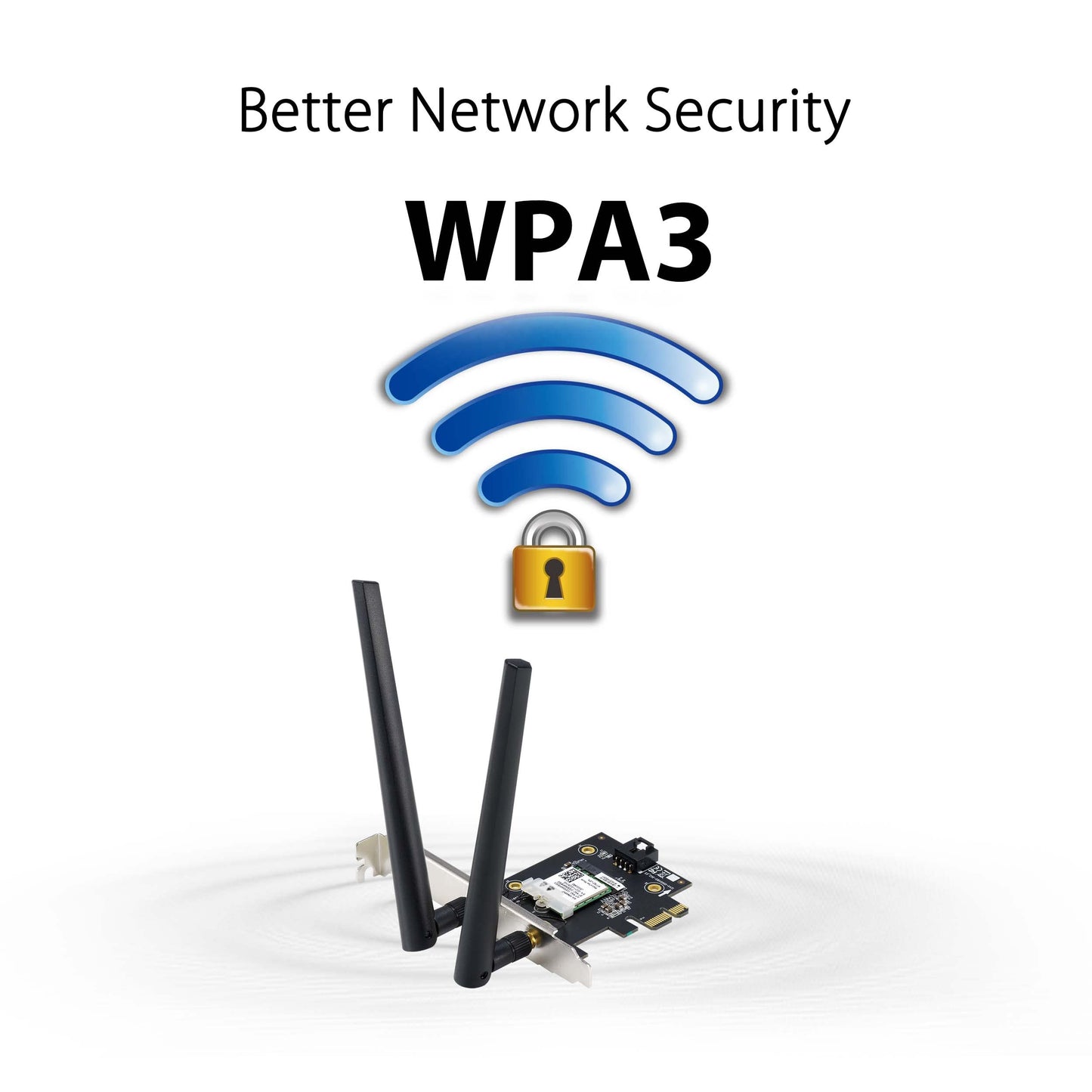 Asus Pce-Axe5400 Wifi6 6E Pci-E Adapter With 2 External Antennas. Supporting 6Ghz Band, 160Mhz, Bluetooth 5.2, Wpa3 Network Secu