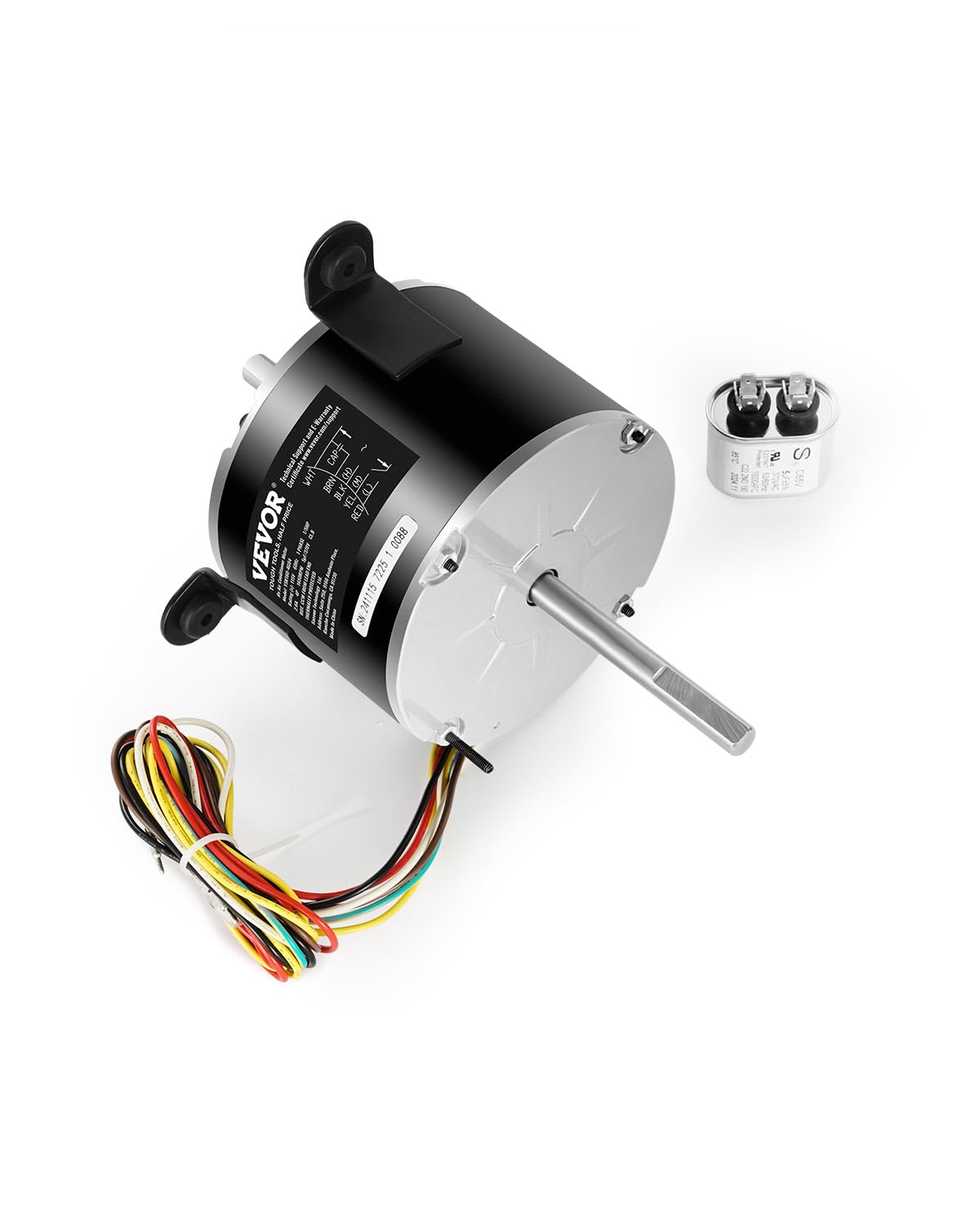 Vevor 3108706.916 Rv Ac Fan Motor Compatible With Dometic Brisk Air I Model - Single Phase, 1/5Hp Ac115V 2.6A 1650 Rpm (3 Speeds