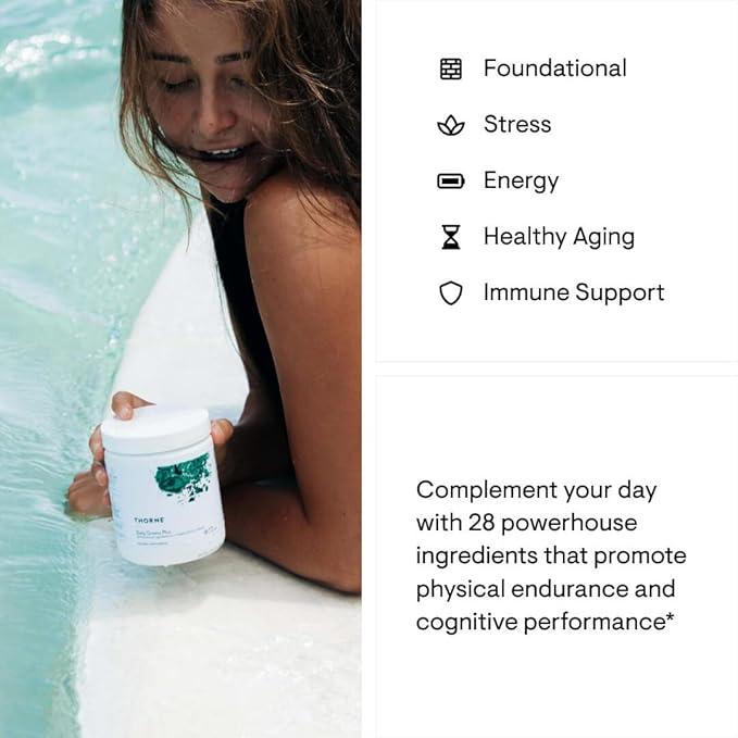 THORNE Energy Bundle - Daily Greens Plus & Basic B Complex - Promotes Cellular Energy and Physical Endurance - 30 Servings