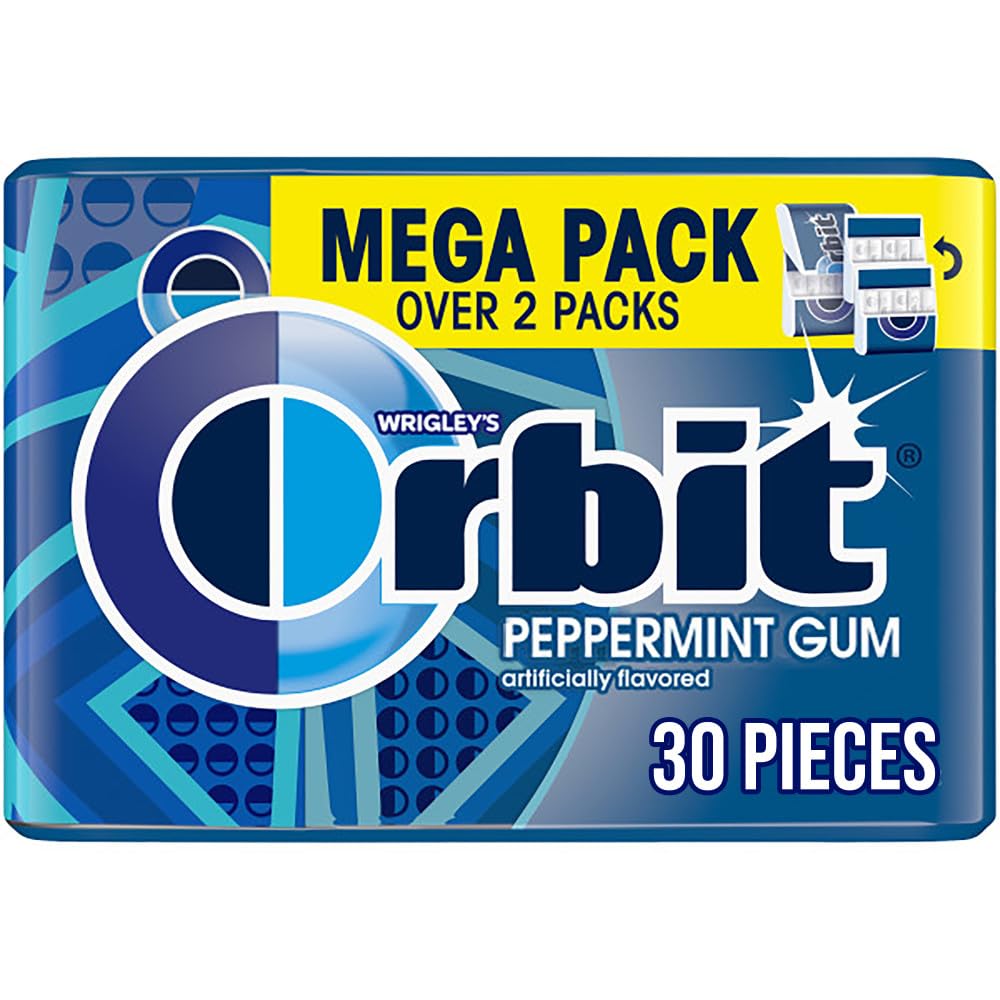 ORBIT Gum Peppermint Sugar Free Chewing Gum Mega Pack, 30 Piece