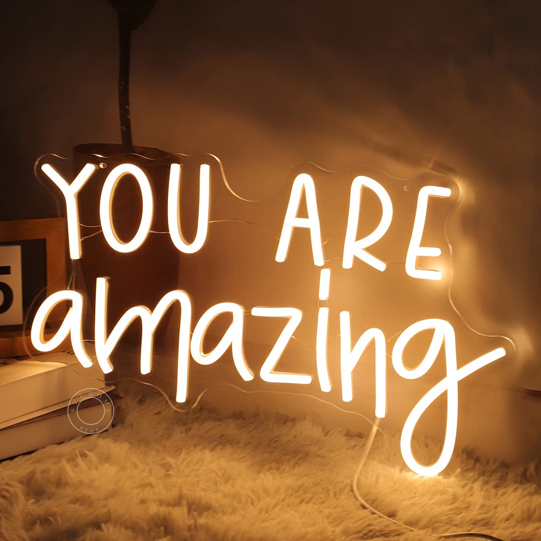 Sylhome Led Neon Light Sign - You Are Amazing, 16.9 X 10.6, Warm White Acrylic Decor For Bedroom, Classroom, Birthday & Christmas Gift