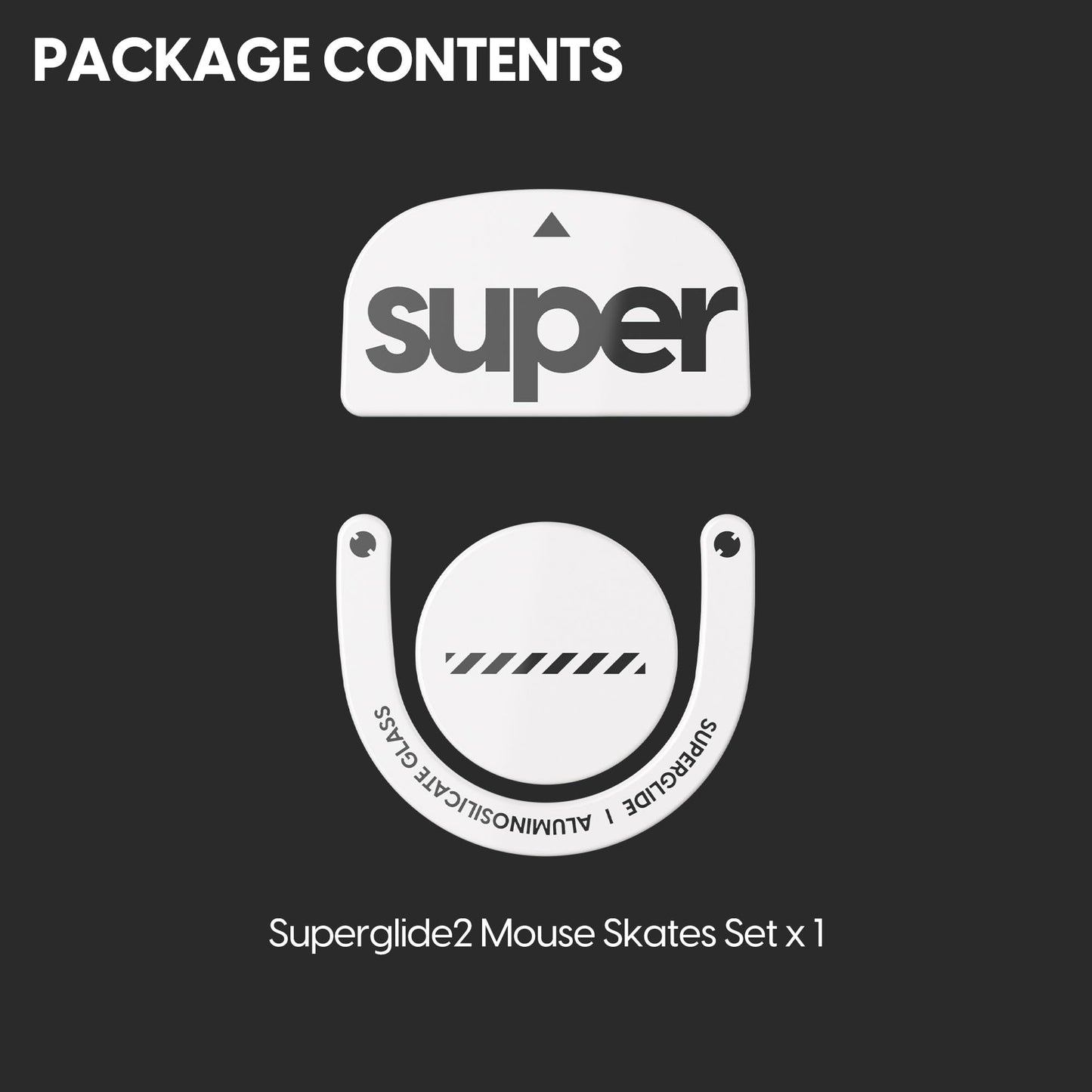 Superglide Glass Mouse Skates for Logitech G Pro X Superlight 2 (Type-C, White) - Ultra Smooth Glide, Durable Glass Mouse Feet