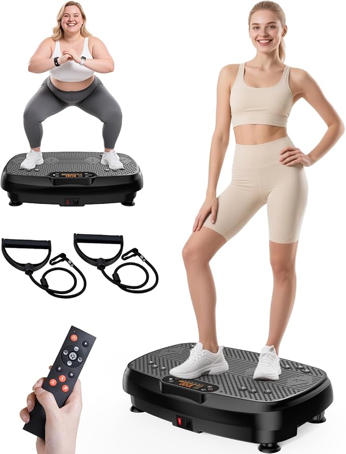 Vibrating Board Exercise Machine, Vibrating Platform for Lymphatic Drainage, 120 Speeds, Upgraded Vibrating Board for Weig...
