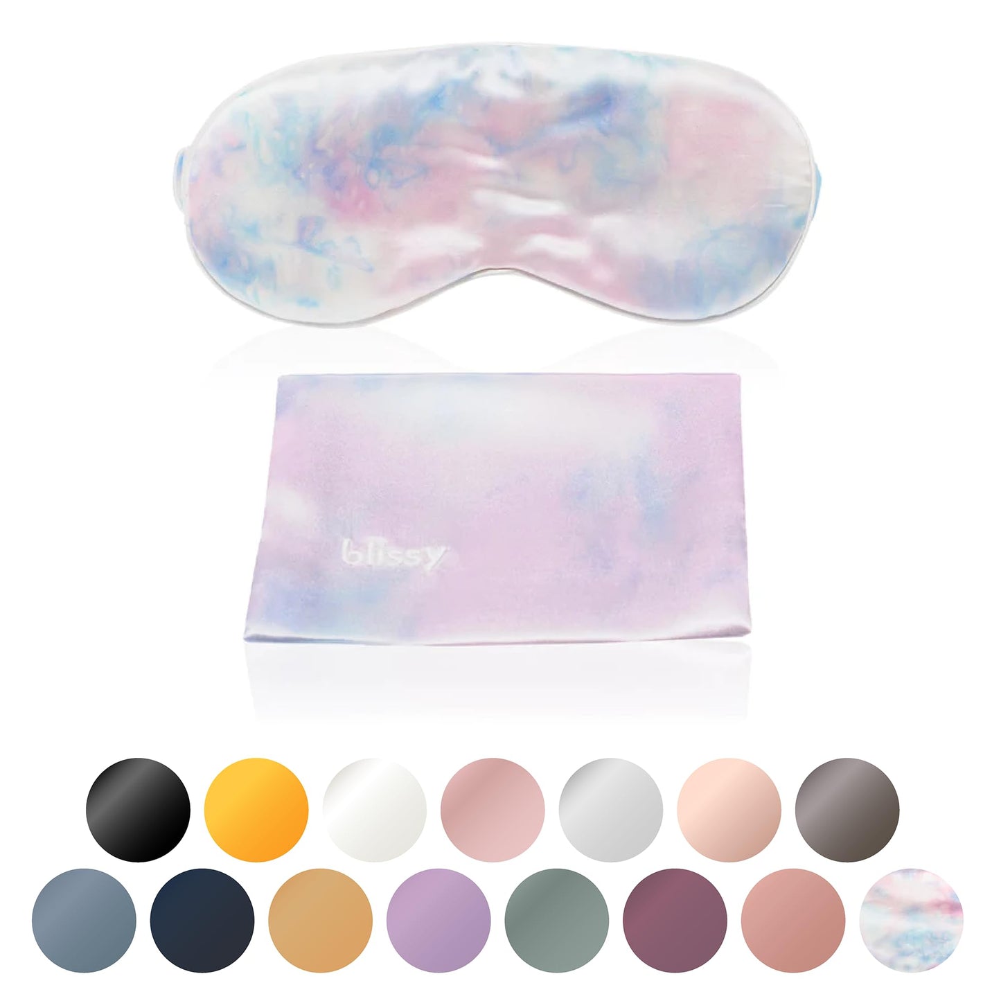 Blissy Silk Sleep Mask - Eye Sleeping Mask for Women & Men for Total Blackout - 100% Pure Mulberry Silk, 22 Momme 6a Fibers - Blindfold Sleep Mask Side Sleeper Eye Cover (Tie Dye)