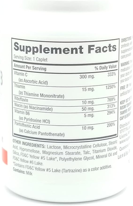 Rugby Vitamin B Complex with Vitamin C Vitamin Supplement 130 Caplets