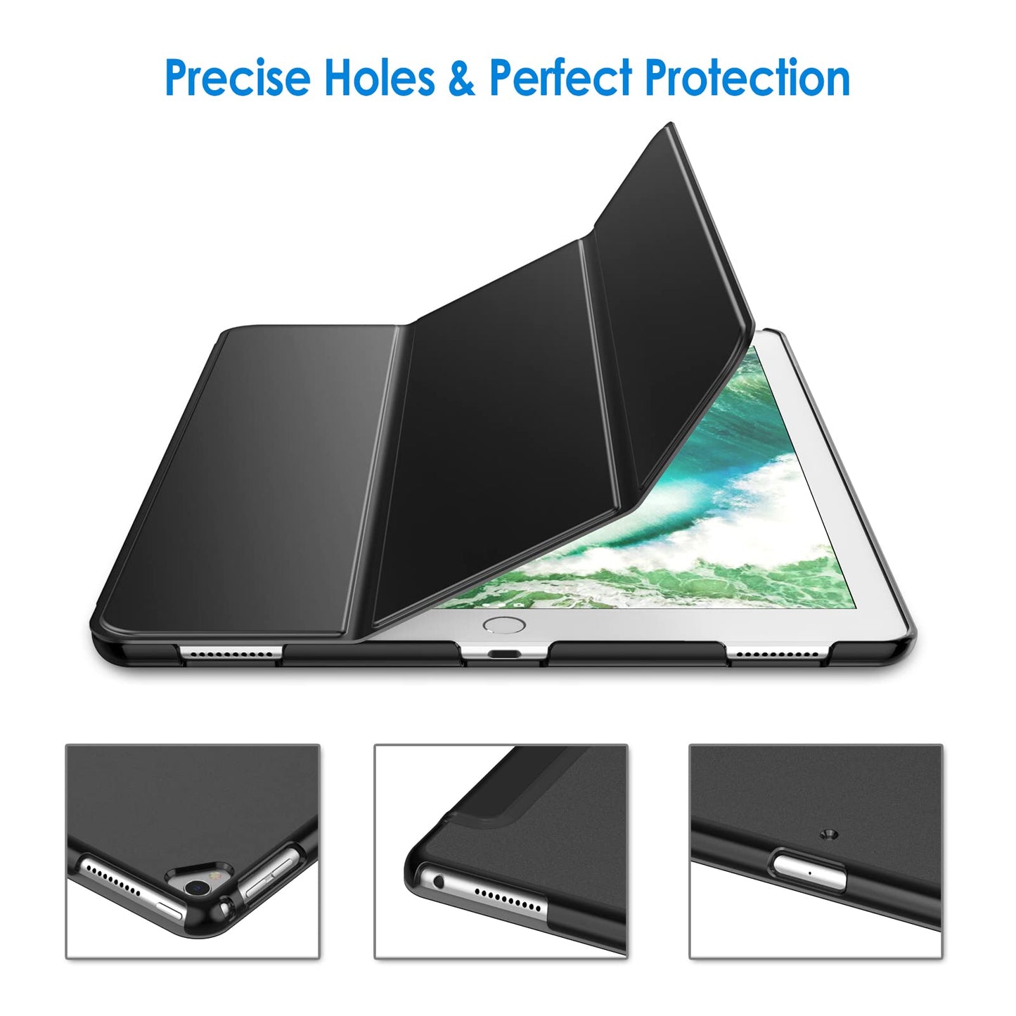 Jetech Case For Ipad Pro 12.9 Inch (1St And 2Nd Generation, 2015 And 2017 Model), Auto Wake/Sleep (Black)