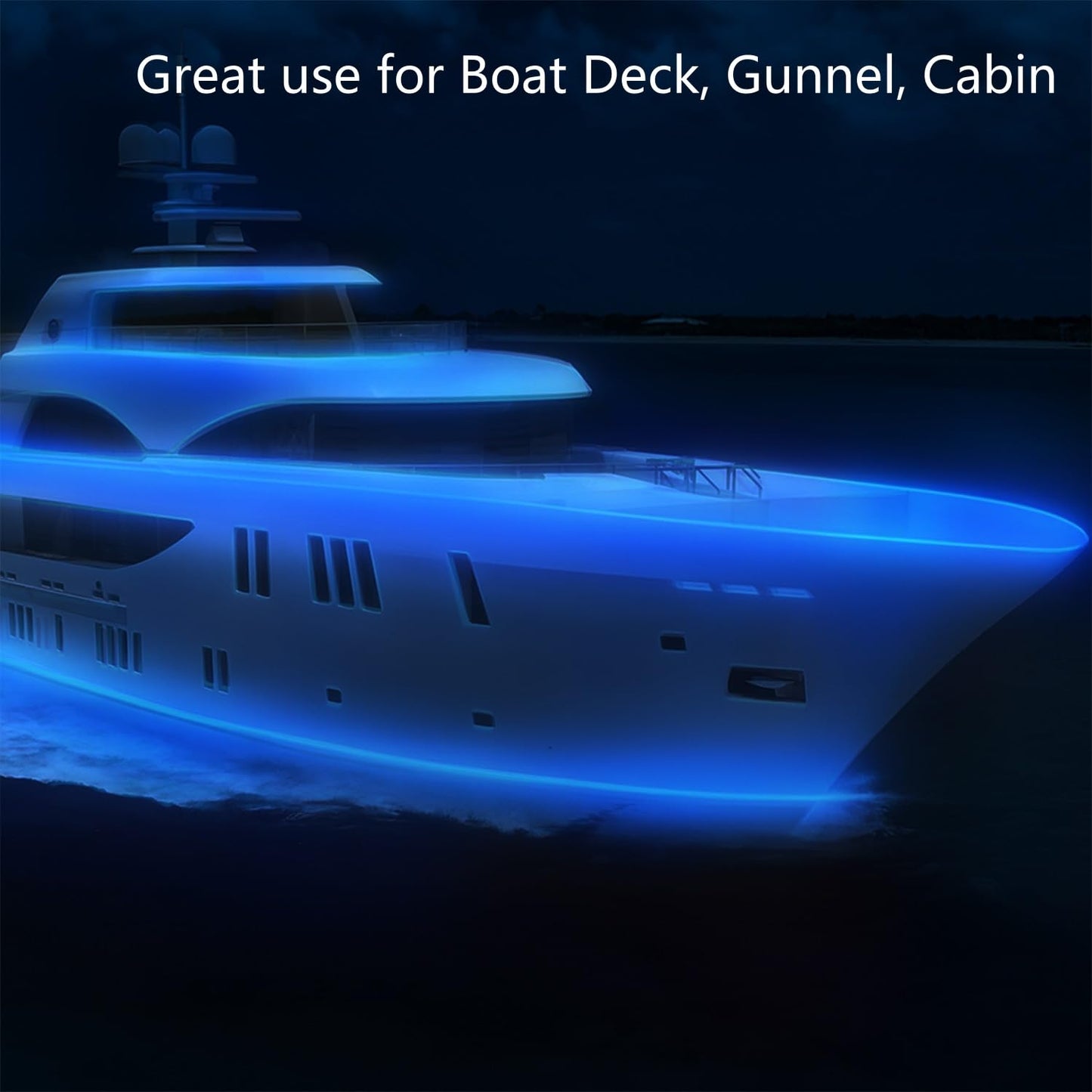 Vbakor Pontoon Boat Led Strip Lights  12V 32.8Ft Blue Waterproof Marine Led Light Boat Interior Light  Boats Deck Hull  nel Lighting  Night Fishing Lights For Bass  Jon  No Battery