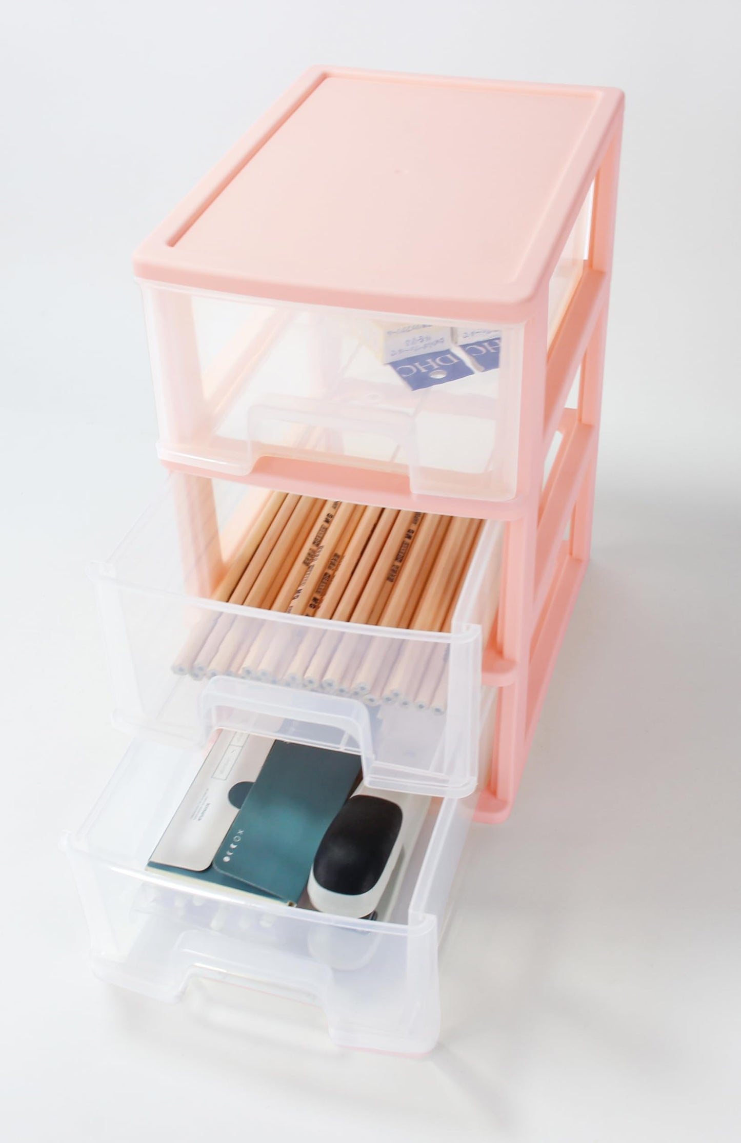 BYCY Pink 3 Layers Stackable Makeup Organizer Drawers